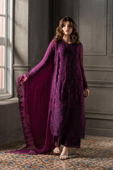AZURE EMBROIDERY CHIFFON DRESS 3 PIECE